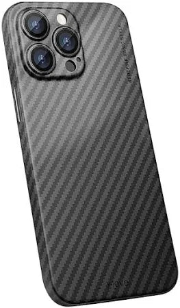 Premium black carbon fiber-style case with strong magnetic hold
