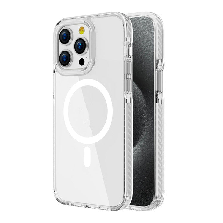 Drop-protective MagSafe case with crystal-clear finish