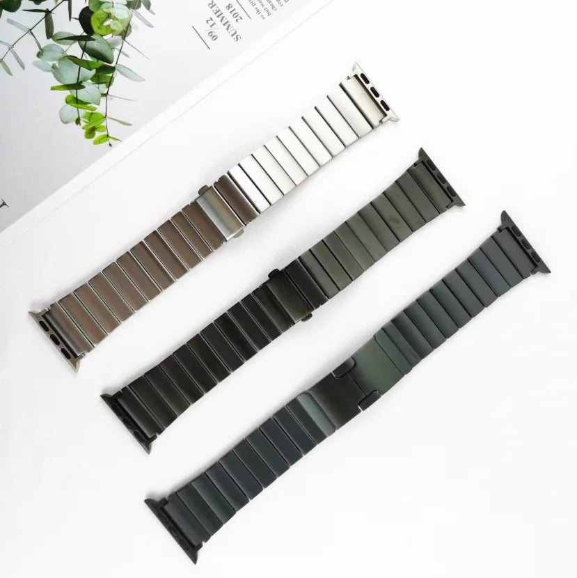 Heavy-duty metal watch band compatible with Apple Watch Ultra and Series models