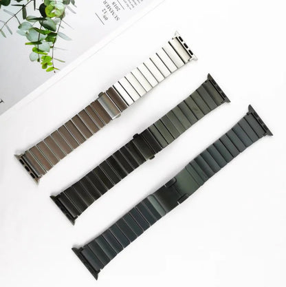 Heavy-duty metal watch band compatible with Apple Watch Ultra and Series models