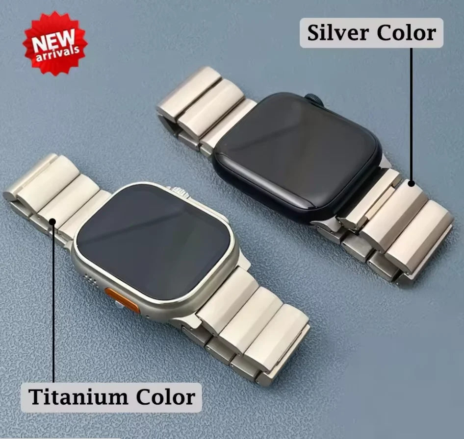 Durable stainless steel watch band in matte black finish