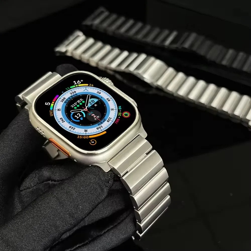 SteelLink Pro black metal watch band for Apple Watch 42–49mm
