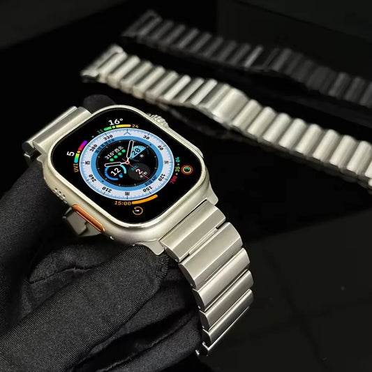 SteelLink Pro black metal watch band for Apple Watch 42–49mm