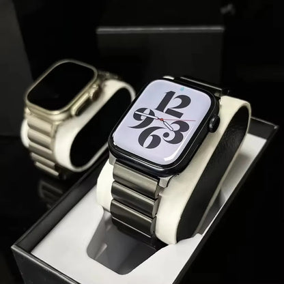 Black metal adjustable link strap for Apple Watch