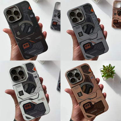 Back panel of all color iPhone case featuring raised MagSafe coil ridge and sci-fi detailing for both style and utility