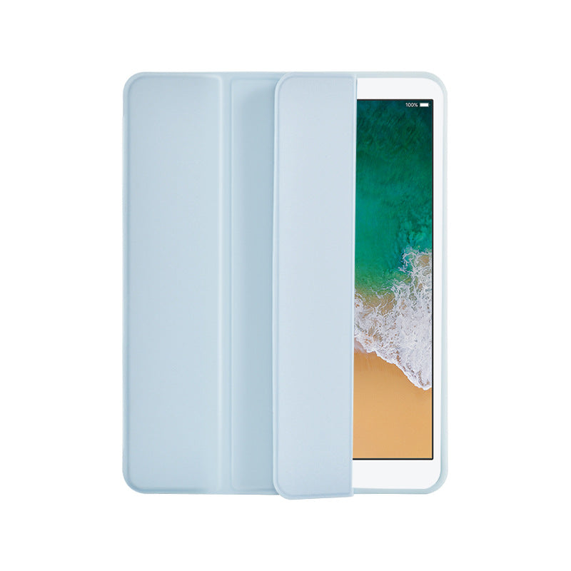 Apple Pencil resting on edge of SheerShield folio cover

