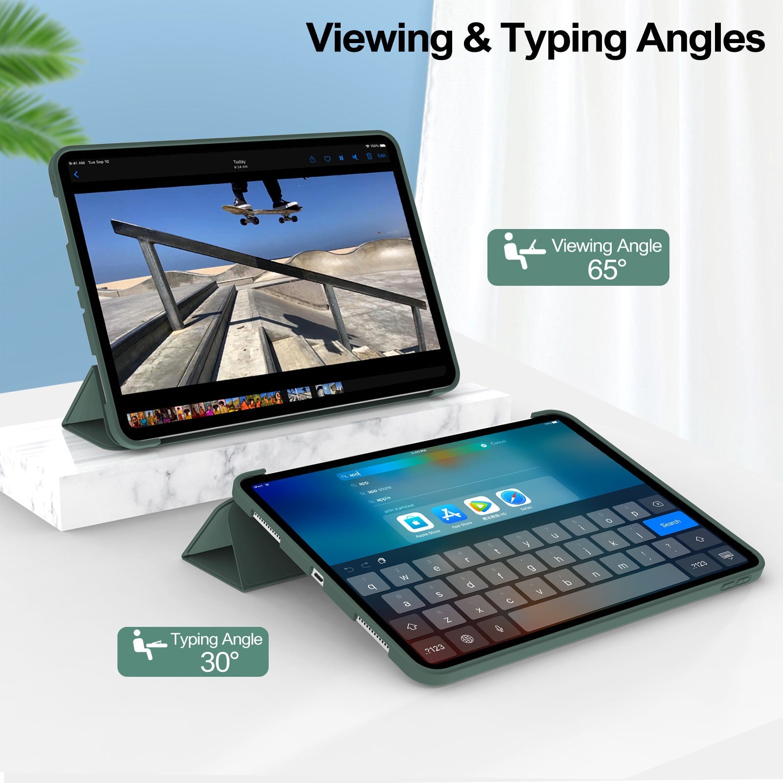 Typing mode using SlateWrap Case for iPad Air – folio with stand

