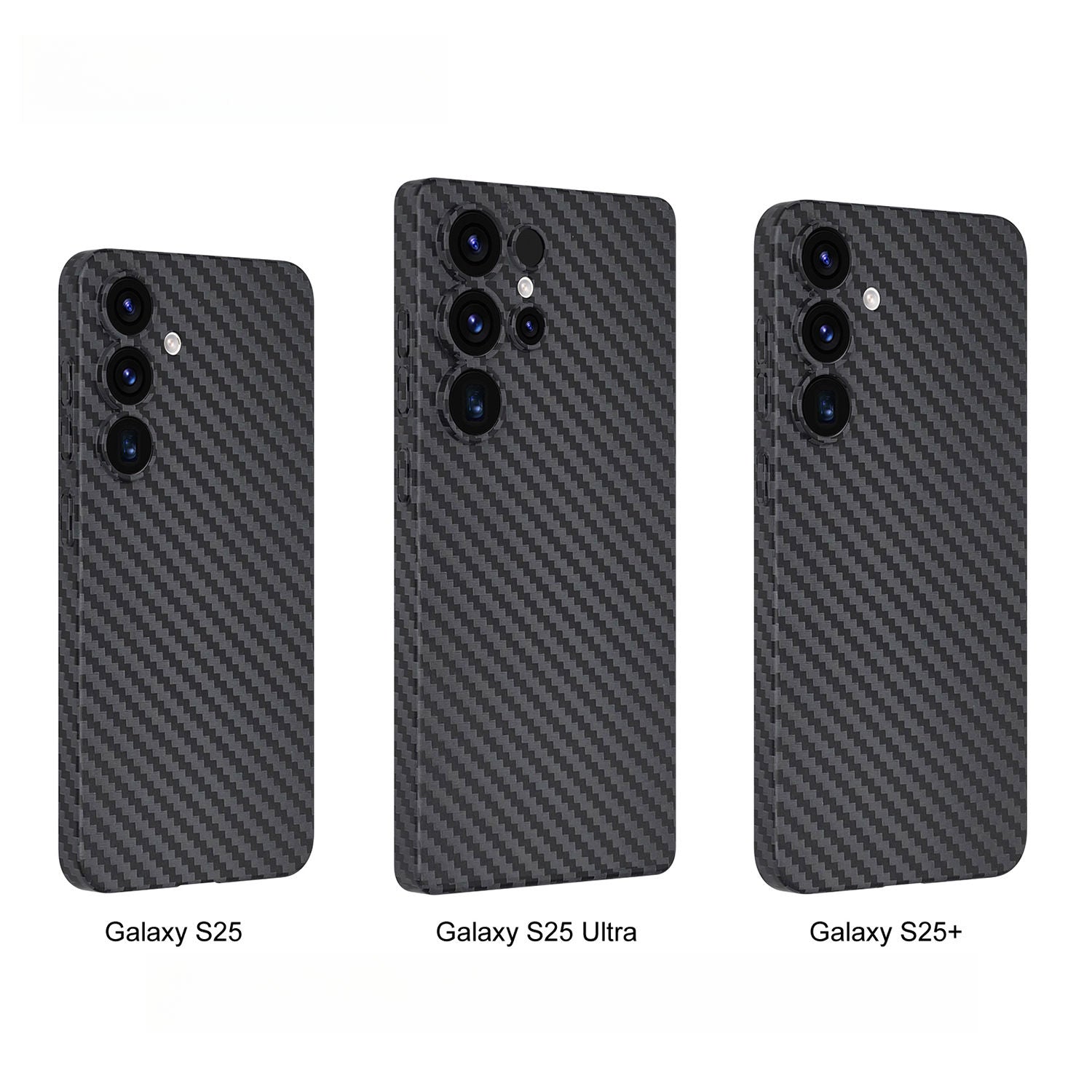 Carbon fiber phone case for Samsung models S25, S25 Ultra, and S25+