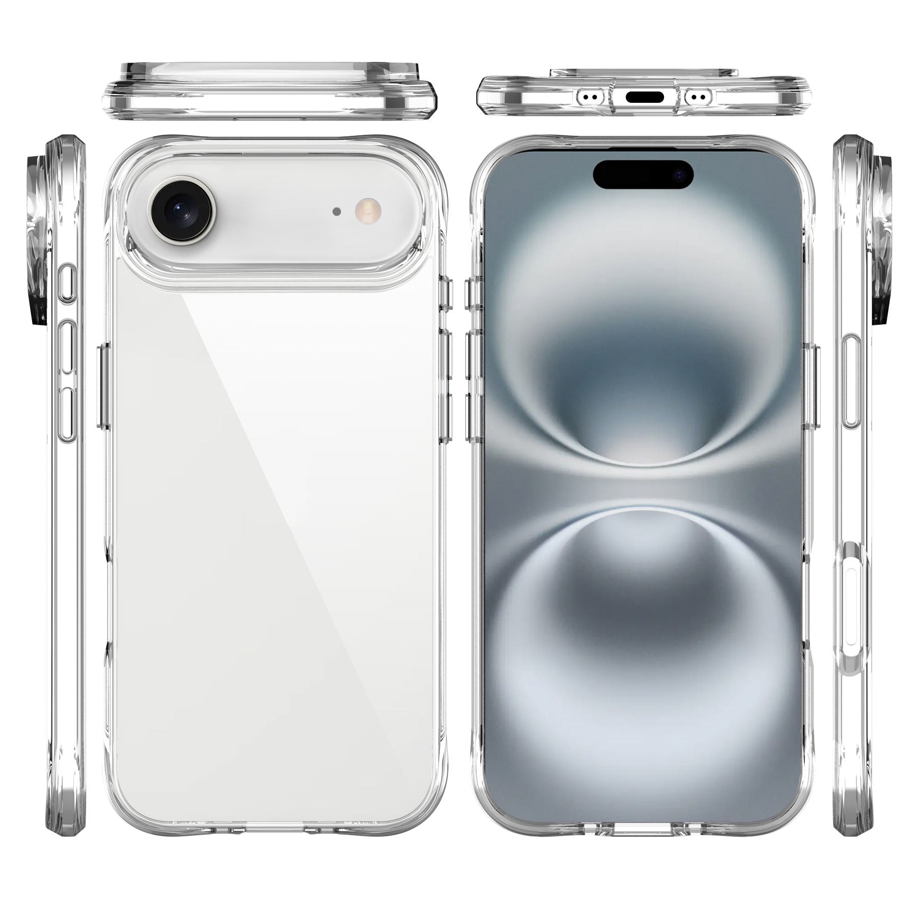 GlassTone shock absorption crystal clear slim case for iPhone 17 Pro Max