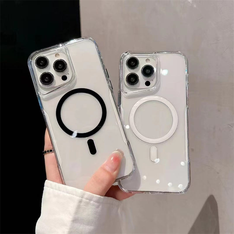 Side grip close-up of CoreRing Clear Case with reinforced frame

