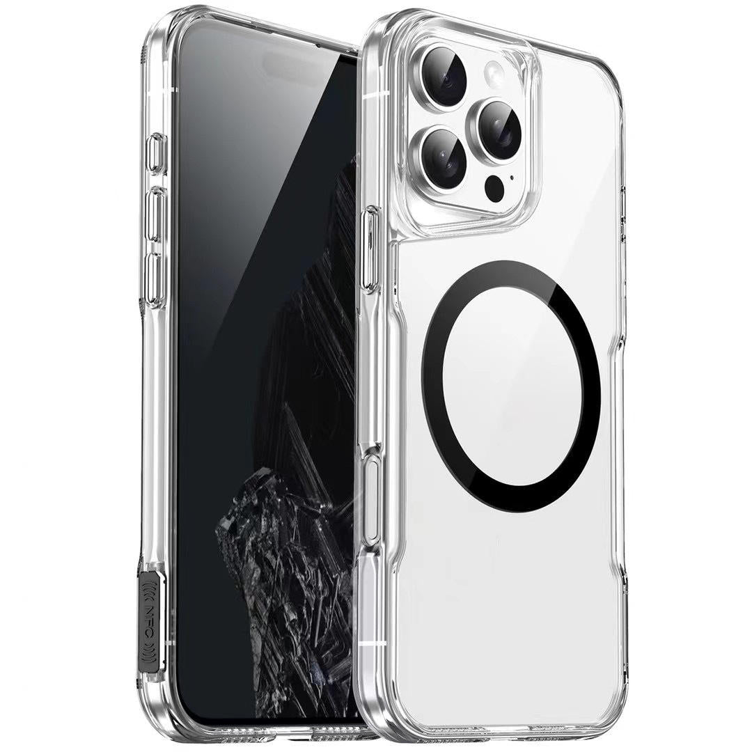 Transparent MagSafe iPhone case with color border in white – CoreRing Clear

