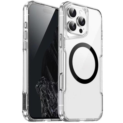 Transparent MagSafe iPhone case with color border in white – CoreRing Clear

