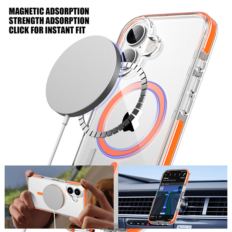 Slim iPhone cover with MagSafe ring and secure bumper protection

