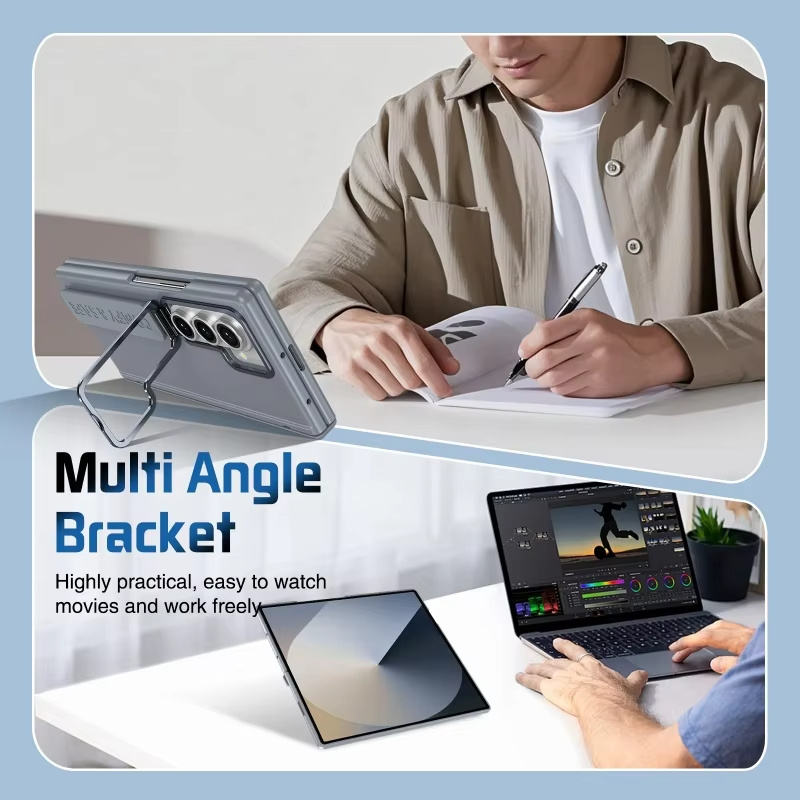 Minimalistic yet tough Samsung Fold 7 case with flexible back strap

