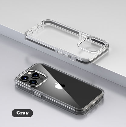 Clear slim iPhone 16 Plus case with black edge detailing

