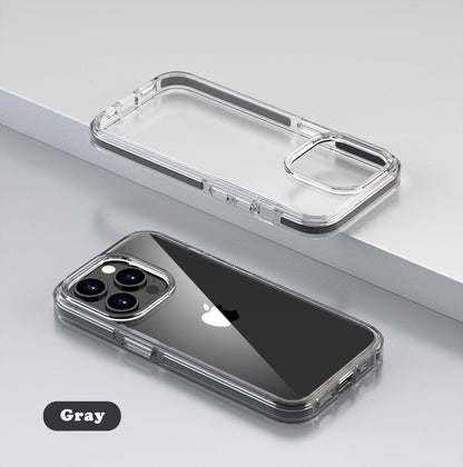 Clear slim iPhone 16 Plus case with black edge detailing

