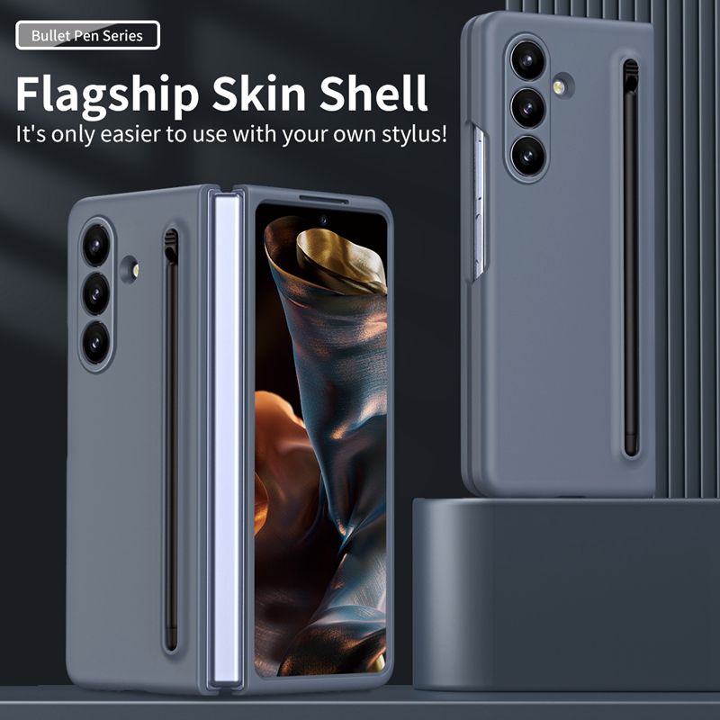 Close-up of textured matte surface case for Z Fold 7 with raised edges

