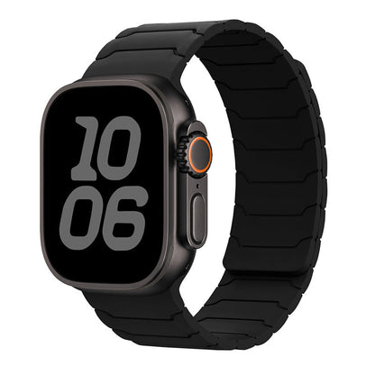 Segmented metal-look Apple Watch band with all-day comfort

