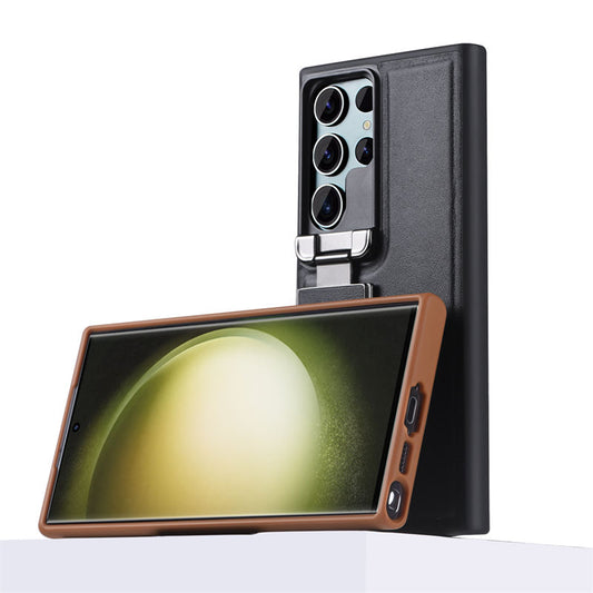 Shock-absorbing Samsung case with slim fit and raised edge design

