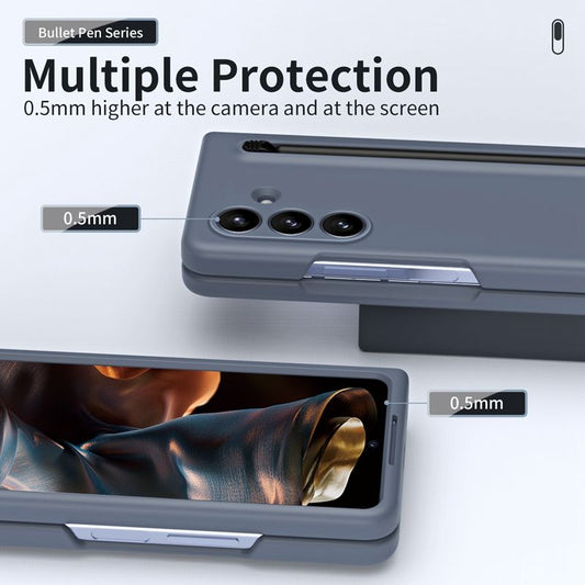 Z Fold 7 matte finish protective case with grip band and drop-resistant corners

