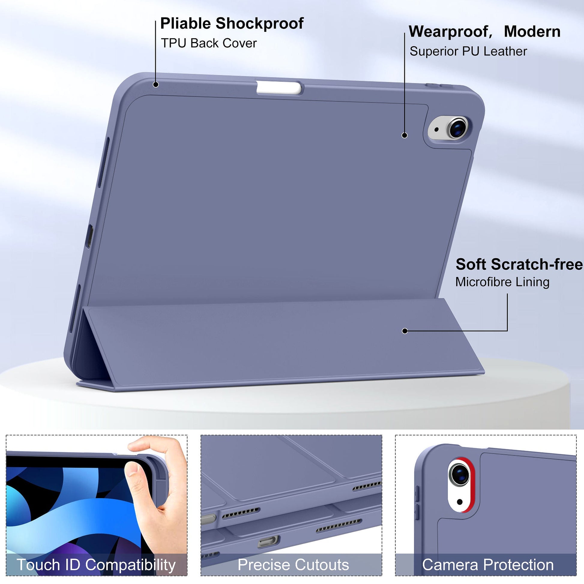 Close-up of corner protection on SlateWrap iPad case – TPU bumper view

