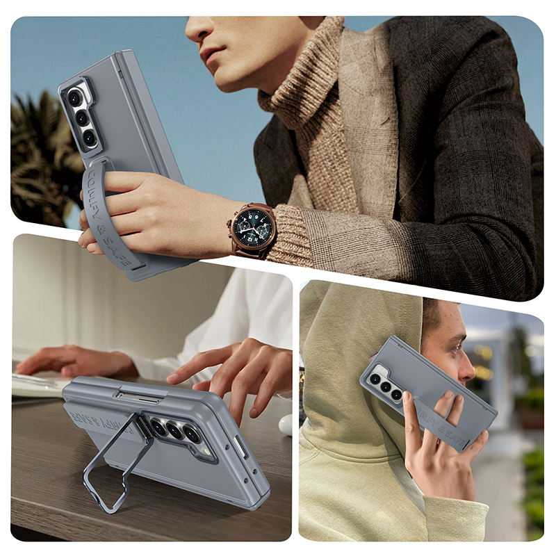 Minimalistic yet tough Samsung Fold 7 case with flexible back strap

