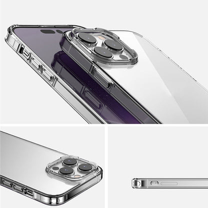 Smoky black clear iPhone case close-up showing raised edges around camera for extra lens protection
