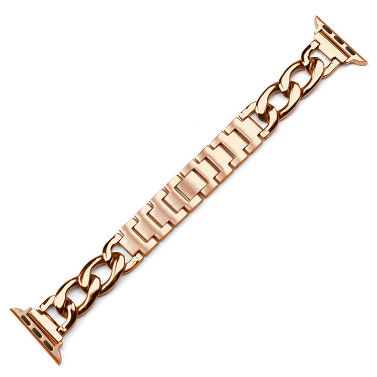Stylish Apple Watch band with snap closure and polished shine

