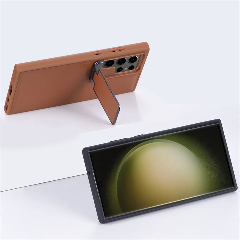 Premium leather-look case with secure fold-out stand for Samsung Galaxy

