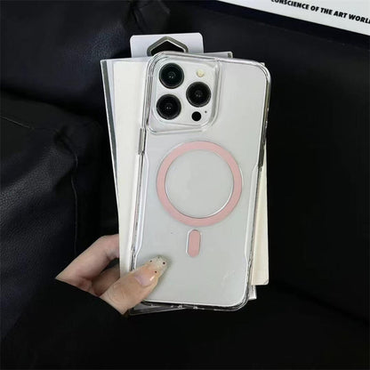 Lifestyle image of CoreRing Clear case on desk beside charging pad

