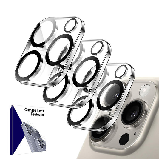 ClearGuard Pro black frame lens protector on iPhone camera

