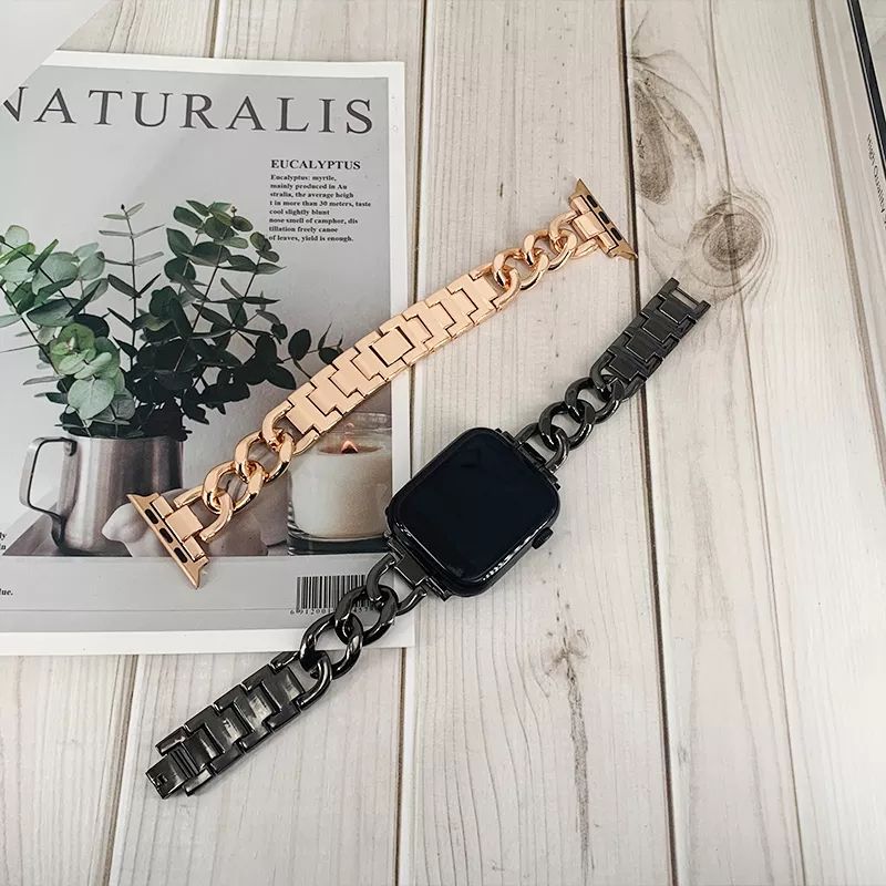 Black metal Apple Watch band for everyday wear and style

