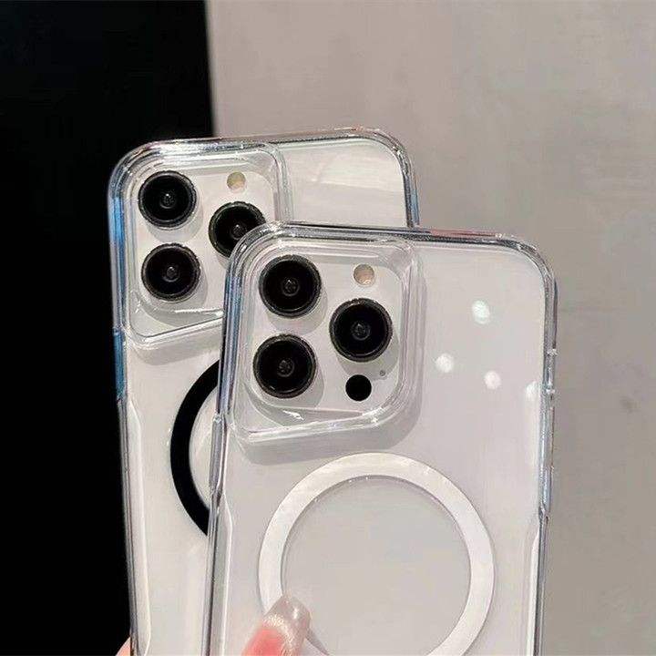 MagSafe case with sleek clarity and color-matched edges for iPhone

