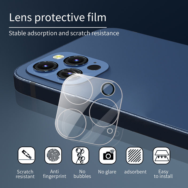 Crystal clear lens guard with edge-to-edge coverage

