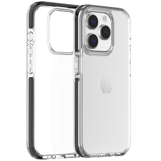 Clear bumper case on iPhone showing back camera protection