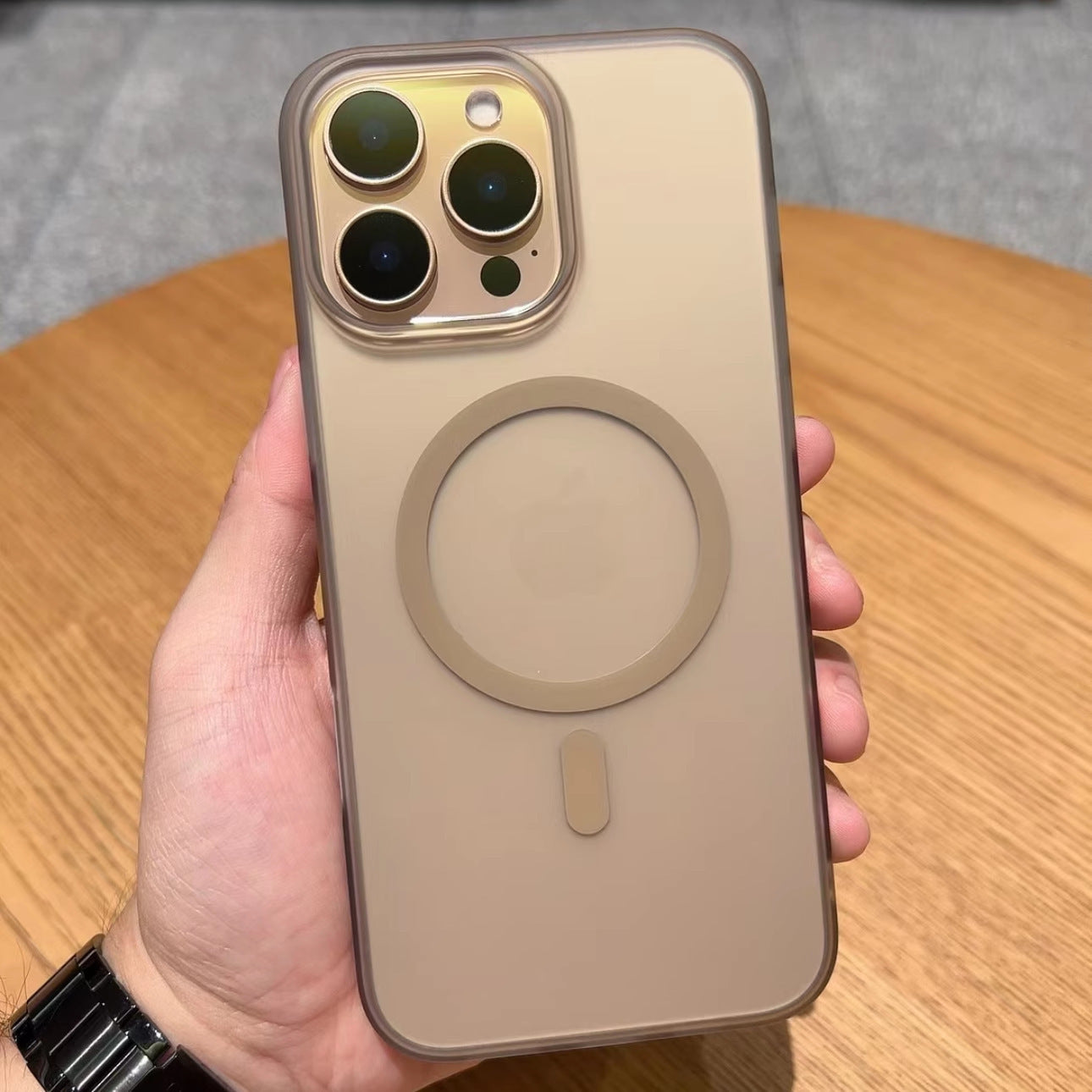 Minimal iPhone 14 Pro Max case with soft matte back

