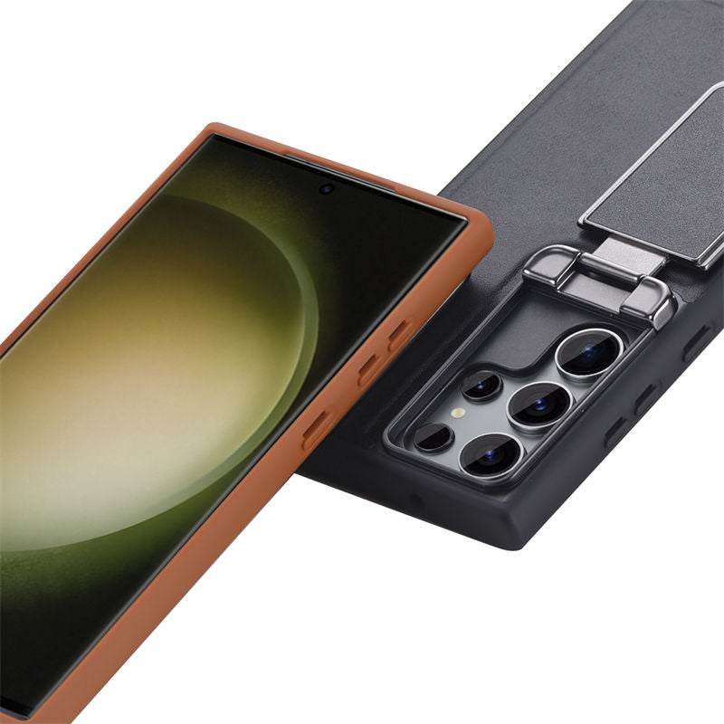 Protective Galaxy case with stand that doubles as a lens cover

