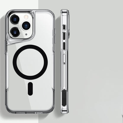 Side profile of slim iPhone case with textured grip and clear back

