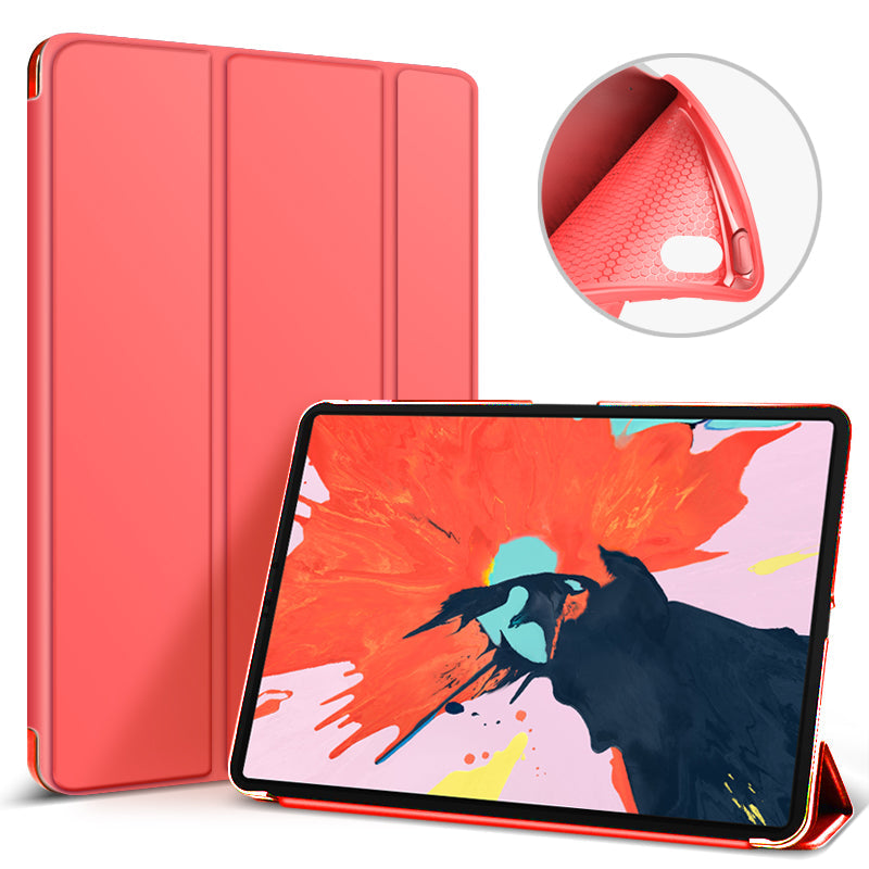Blue SlateWrap Cover on iPad – standing in horizontal viewing mode

