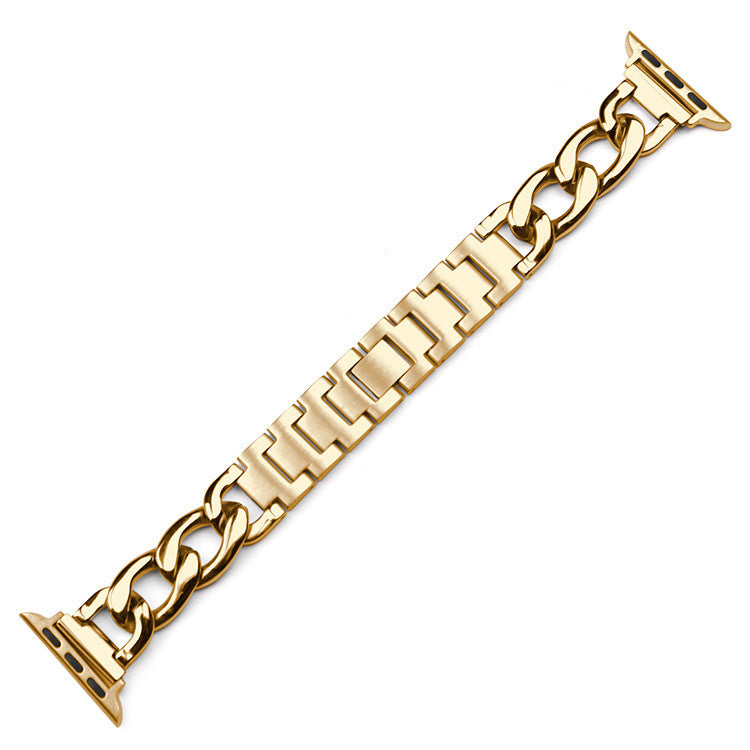 Luxury-inspired gold Apple Watch strap for men and women

