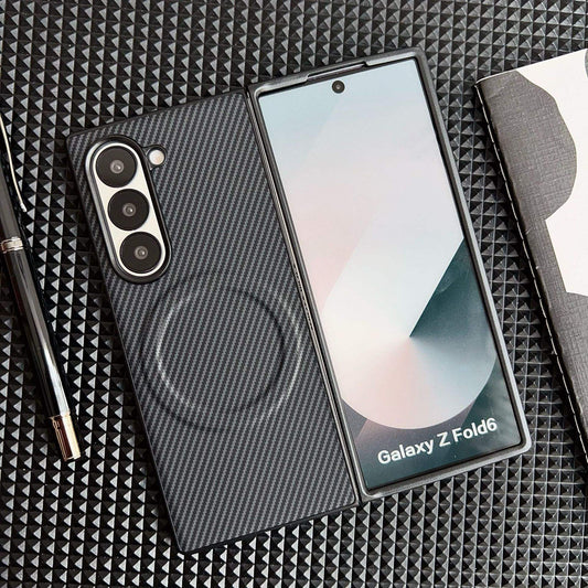 Close-up of MagCarbon Pro Case showing camera cutout

