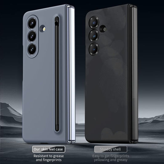Matte black rugged grip case for Samsung Galaxy Z Fold 7 with anti-slip back

