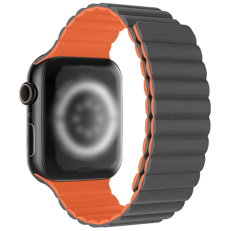 Orange SnapFlex Apple Watch band – soft silicone and breathable

