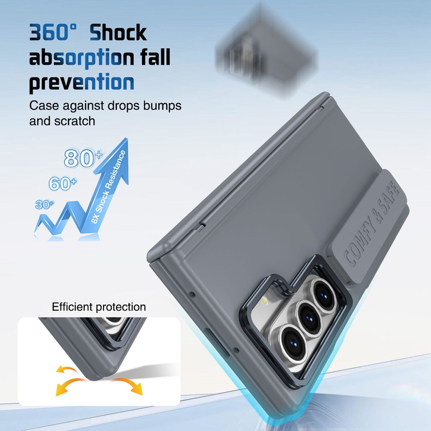 Z Fold 7 rugged cover with camera protection and stand

