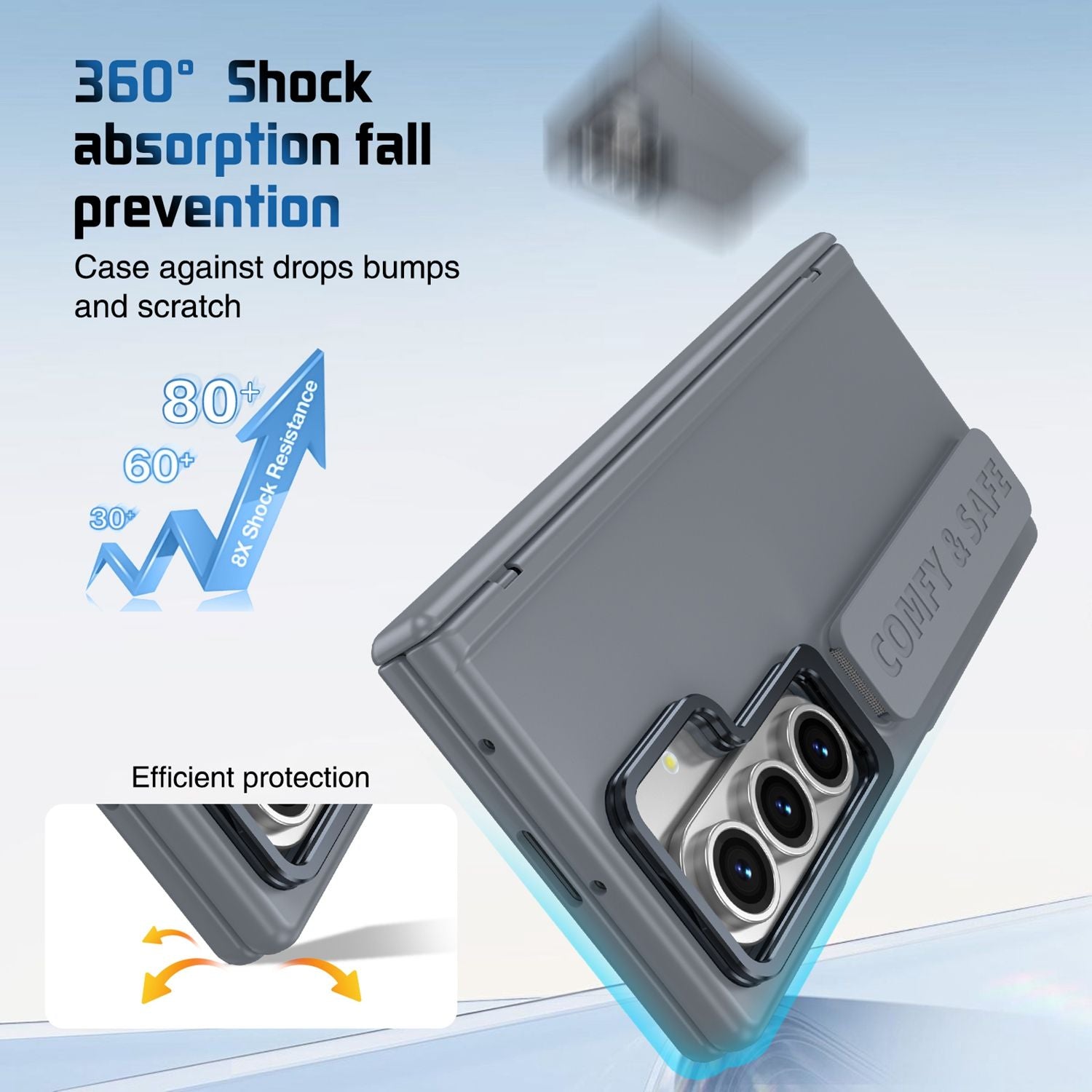 Z Fold 7 rugged cover with camera protection and stand


