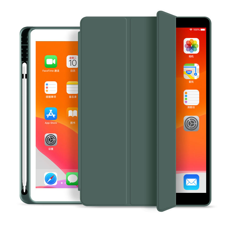 Inside view of SlateWrap iPad folio – microfiber lining and secure Pencil slot

