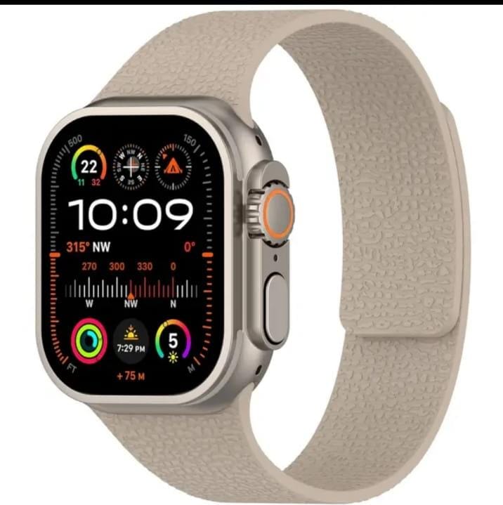 Apple Watch band with magnetic lock and soft-touch silicone

