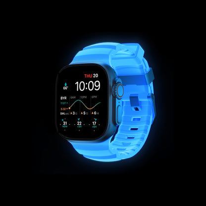 Apple Watch strap with luminous effect and soft-touch finish


