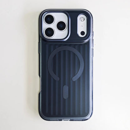 CoreRidge MagSafe Case silver ribbed armor design for iPhone 17