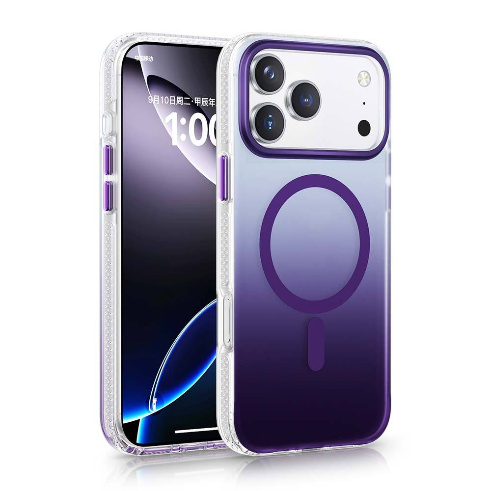 Blue fade iPhone case with MagSafe ring and precise cutouts